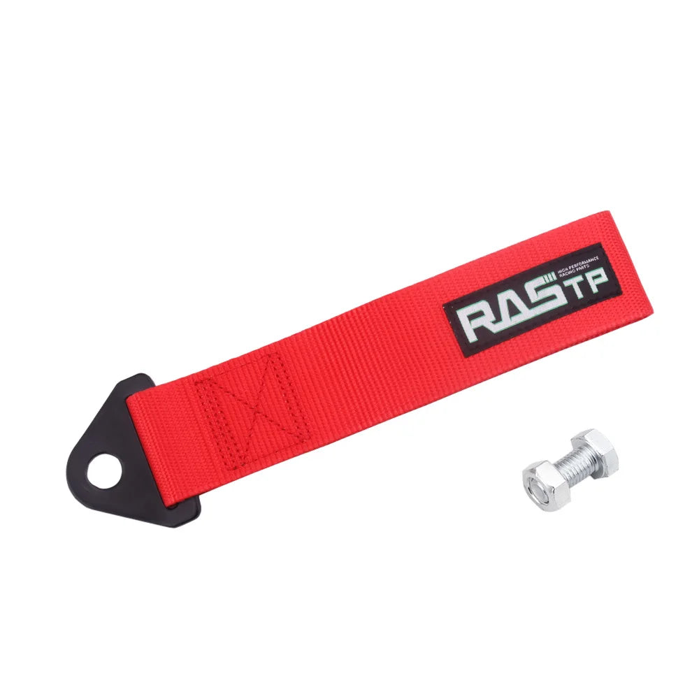 High Strength Nylon Racing Tow Strap Universal Car Bumper Towing Rope RS-TD001 by RASTP – Drift & Track Use Tow Eye Hook Accessory