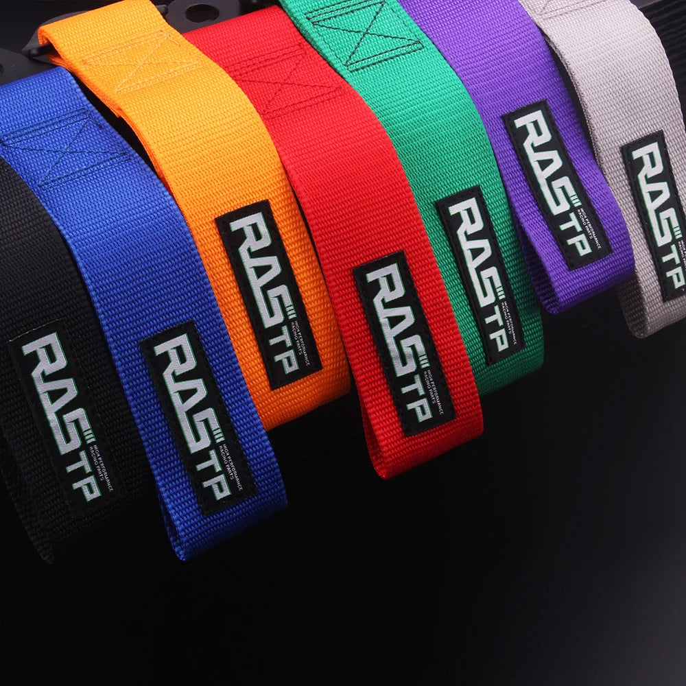 High Strength Nylon Racing Tow Strap Universal Car Bumper Towing Rope RS-TD001 by RASTP – Drift & Track Use Tow Eye Hook Accessory