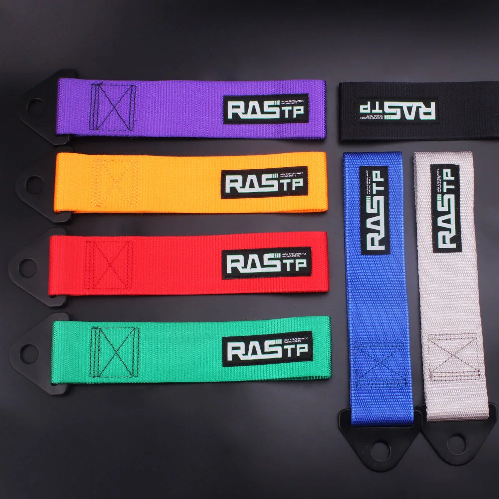 High Strength Nylon Racing Tow Strap Universal Car Bumper Towing Rope RS-TD001 by RASTP – Drift & Track Use Tow Eye Hook Accessory
