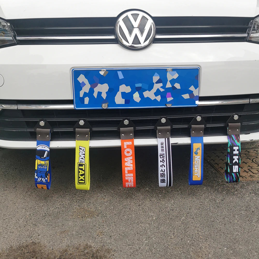 JDM Tow Strap Colorful Car Bumper Towing Belt NOS HKS Style Drift Accessory for Modified Cars and Auto Racing