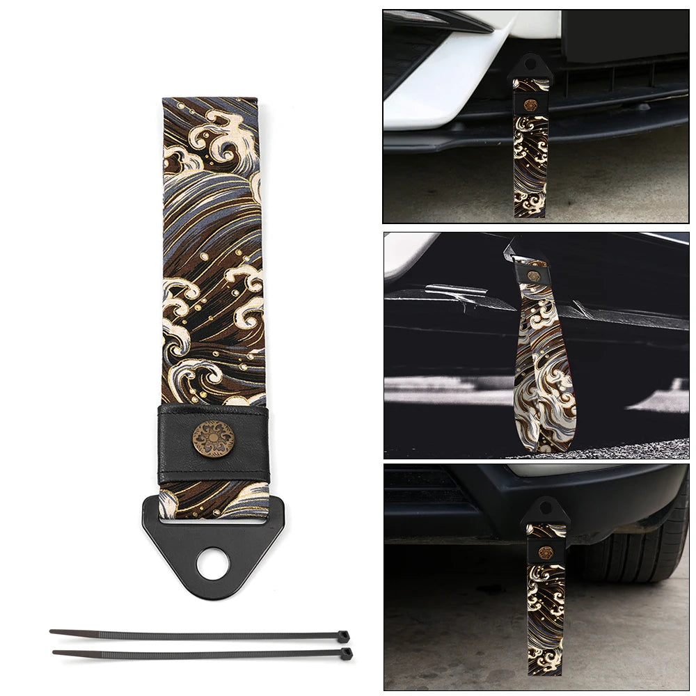 Universal JDM High-Strength Polyester Racing Tow Rope – Custom Car Tow Eye Strap Trailer BAG073