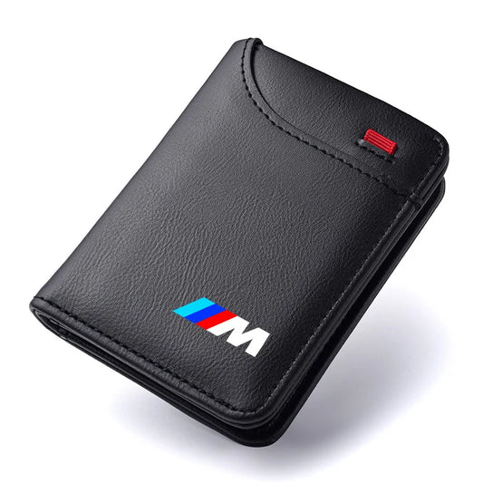 Car Leather Wallet & Card Holder for BMW – Ticket Organizer for E36 E39 E46 E90 F10 F30 G20 X5 and More