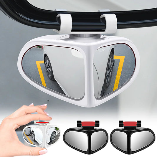 360° Adjustable Double-Sided Blind Spot Mirror – Wide-Angle Front & Rear Auxiliary Rearview for Car Safety