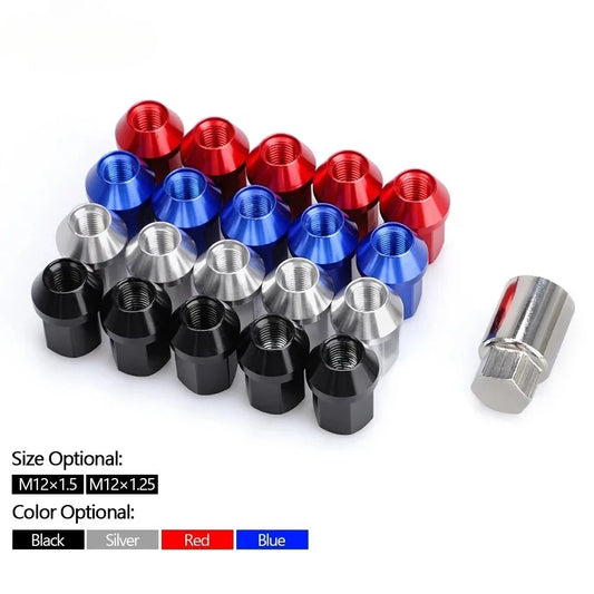6061 Aluminum Alloy Anti-Theft Wheel Lock Nuts – 35MM M12x1.5 & M12x1.25 JDM Aftermarket Lug Nuts for Car Security