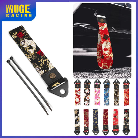 Universal JDM High-Strength Polyester Racing Tow Rope – Custom Car Tow Eye Strap Trailer BAG073