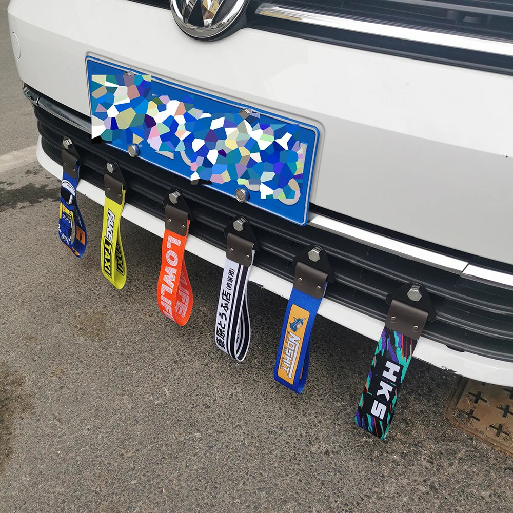 JDM Tow Strap Colorful Car Bumper Towing Belt NOS HKS Style Drift Accessory for Modified Cars and Auto Racing