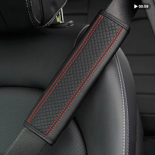 Universal PU Leather Seat Belt Shoulder Pads – Breathable Safety Belt Covers with Padding for Car Interior Protection & Comfort