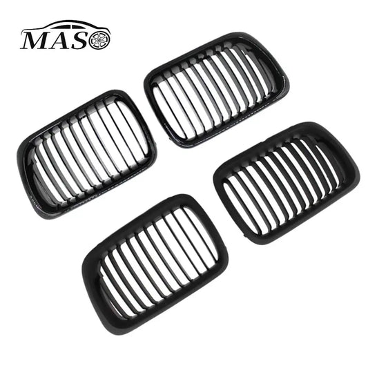 2pcs BMW E36 3 Series Front Bumper Kidney Grilles – Matte/Gloss Black Racing Style