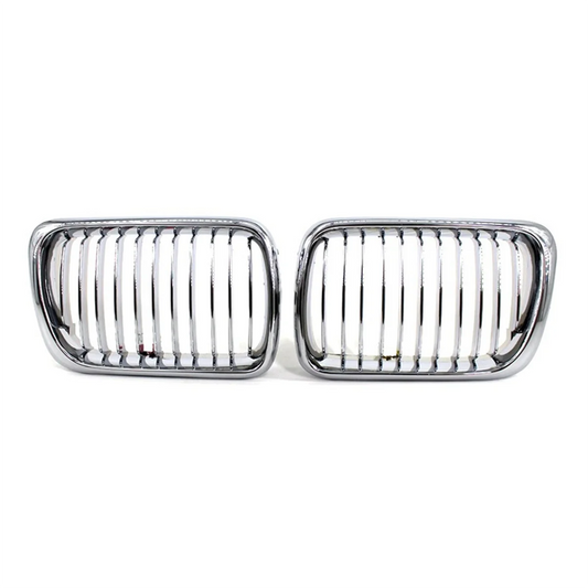 BMW E36 3 Series 1997-1999 Kidney Sport Grille – Front Racing Grill Silver (51138195151 / 51138195152)