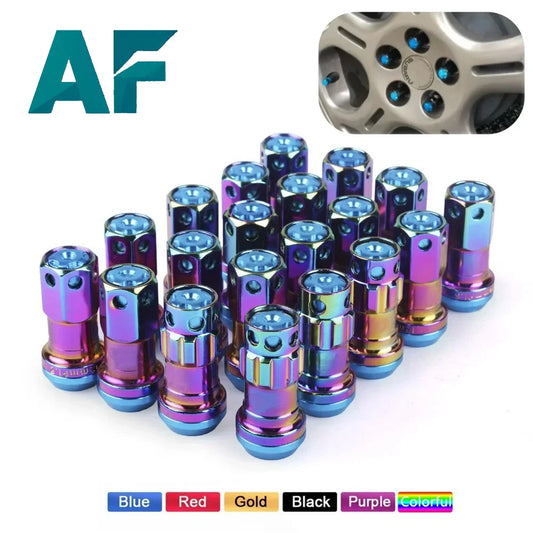 20PCS R40 Style Racing Lug Nuts – 44mm M12x1.5 / M12x1.25 Wheel Lock Nuts with 2 Security Keys for Performance Cars