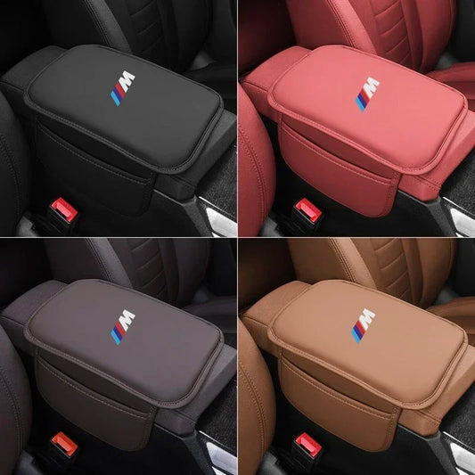 BMW E36 Leather Armrest Pad – Car Center Console Cushion Cover (Fits E46 E90 E39 F30 F10 X5 M3)
