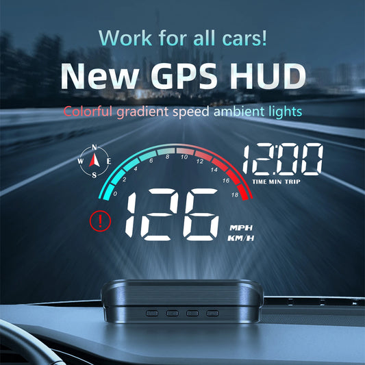 M22 Car HUD Head-Up Display – Universal GPS Digital Speedometer with HD LCD Windshield Projection for All Vehicles