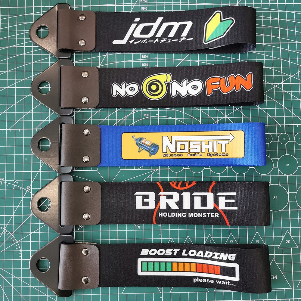 JDM Tow Strap Colorful Car Bumper Towing Belt NOS HKS Style Drift Accessory for Modified Cars and Auto Racing