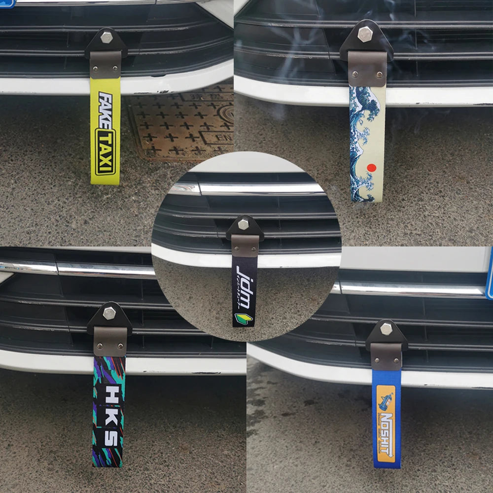 JDM Tow Strap Colorful Car Bumper Towing Belt NOS HKS Style Drift Accessory for Modified Cars and Auto Racing