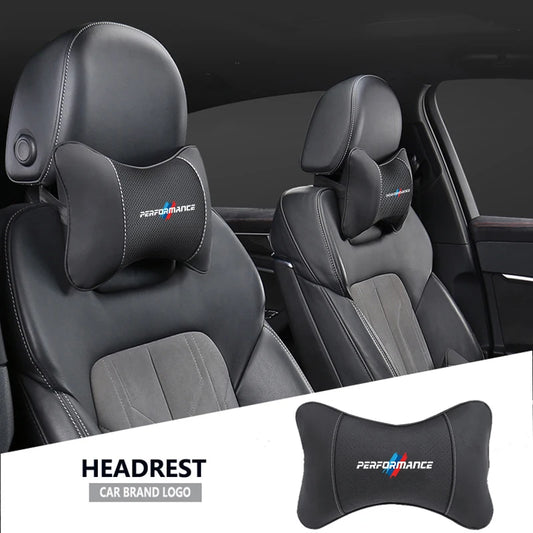 1Pcs Car Seat Headrest Auto Logo Neck Pillow For BMW Performance F30 F10 X1 X2 X3 X4 X5 X6 X7 E28 E90 F20 E46 E60 E70 E39 E36 M2